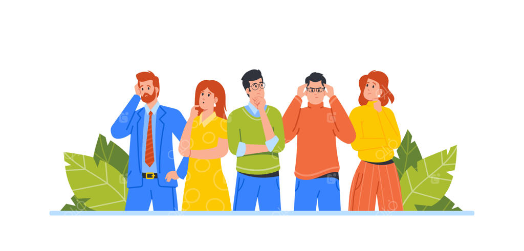 افراد به دنبال راه‌حل: شخصیت‌های زن و مرد در حال طوفان فکری و تحقیق در کسب و کار