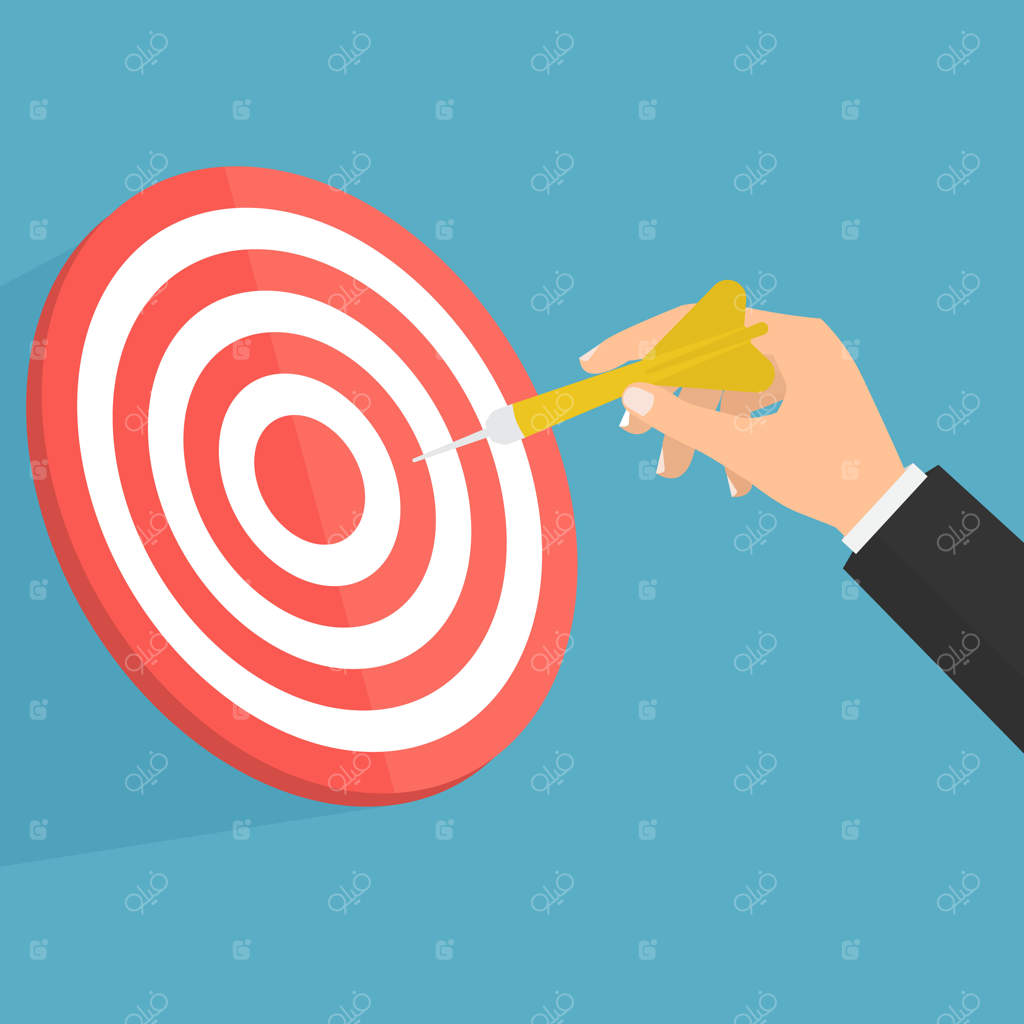 دست بازرگان با پرتاب دارت به سمت هدف.