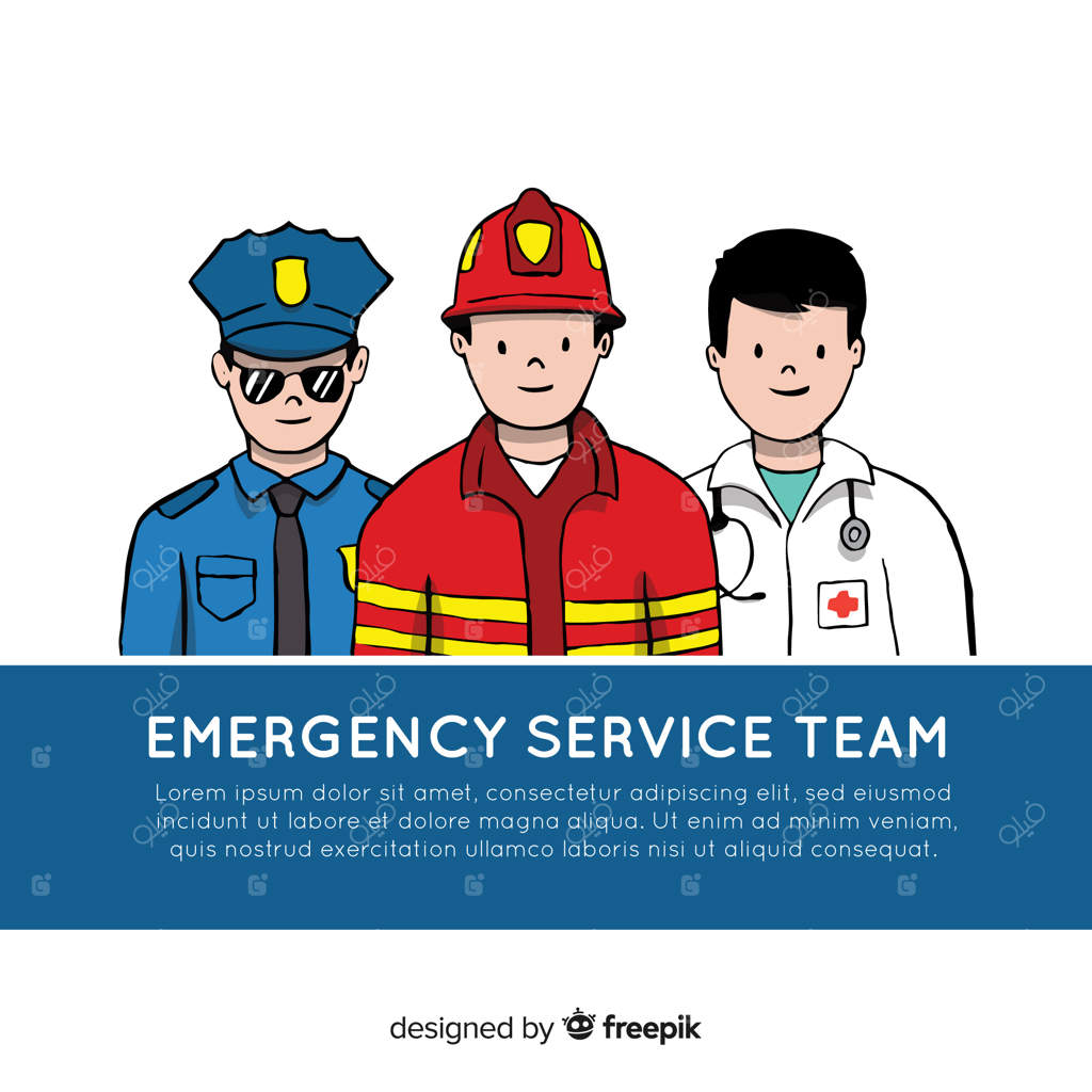 تیم حرفه‌ای اضطراری با طراحی دستی