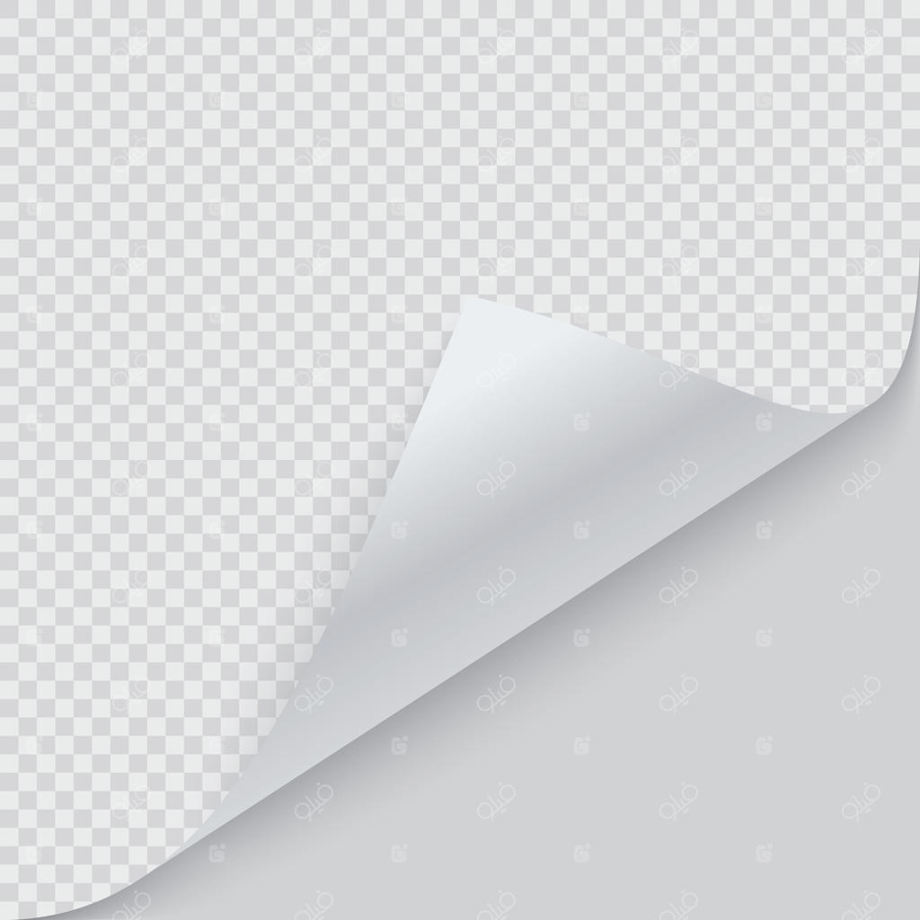 گوشه لوله شده کاغذ با سایه