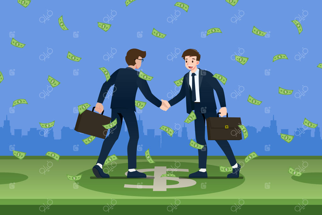 موفقیت تاجر با بارانی از پول و دست دادن