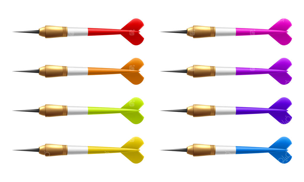 مجموعه وکتور فلش دارت واقع‌گرایانه برای تزئینات