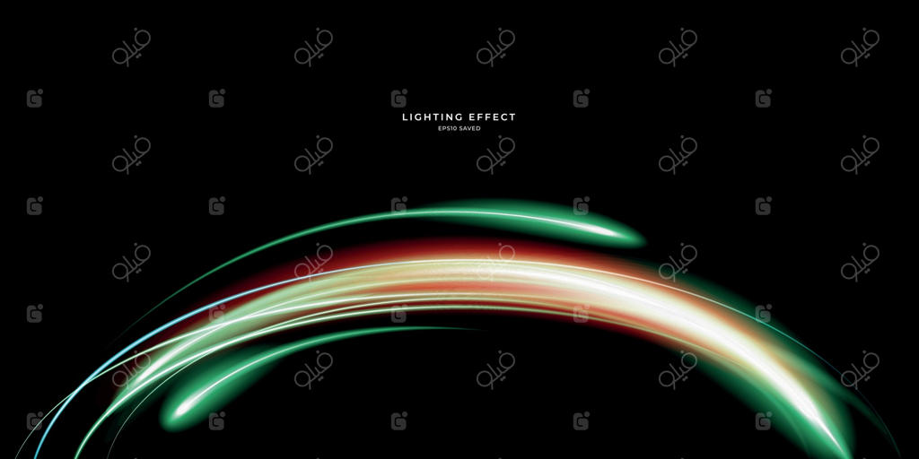 وکتور رد پاهای نوری رنگارنگ با افکت محو حرکتی.