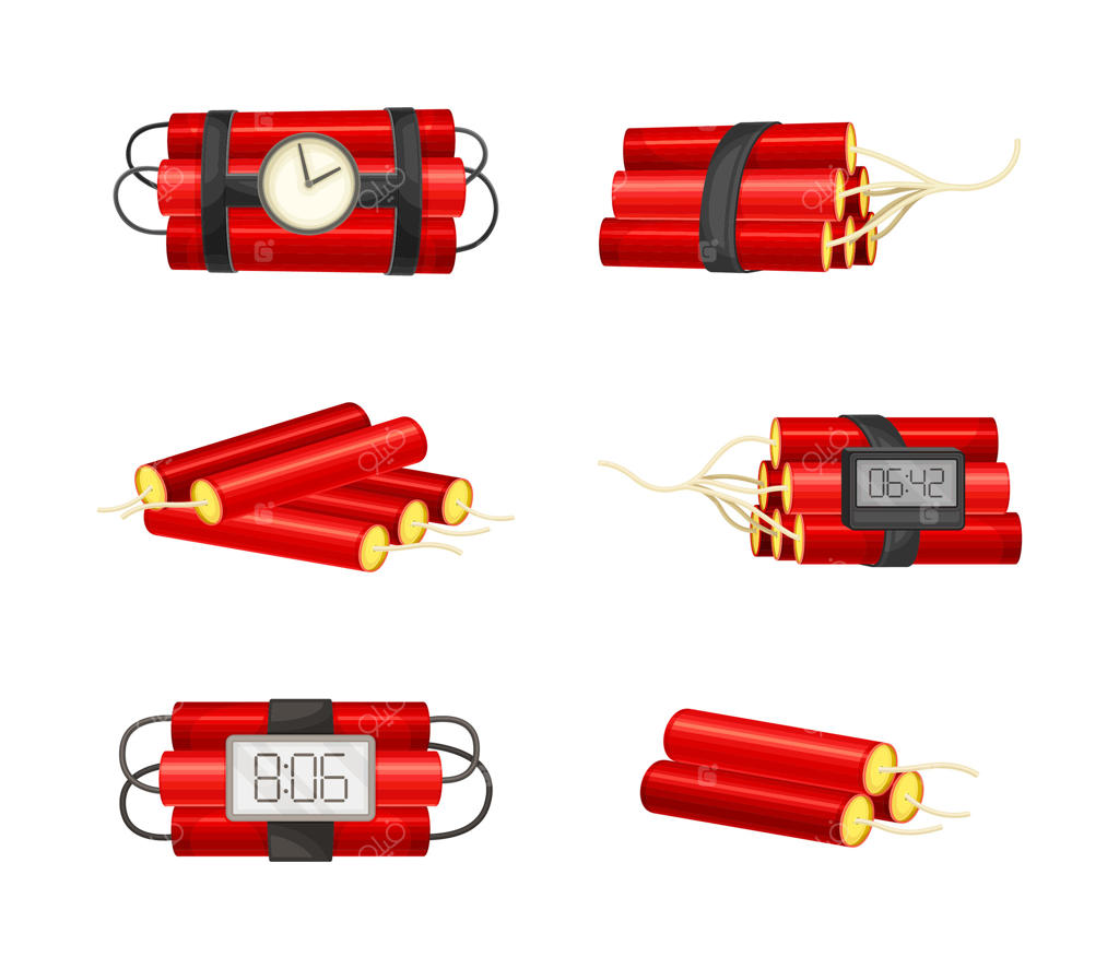 وکتور حرفه‌ای تصویرسازی شاخه دینامیت انفجاری برای پروژه‌های خلاقانه