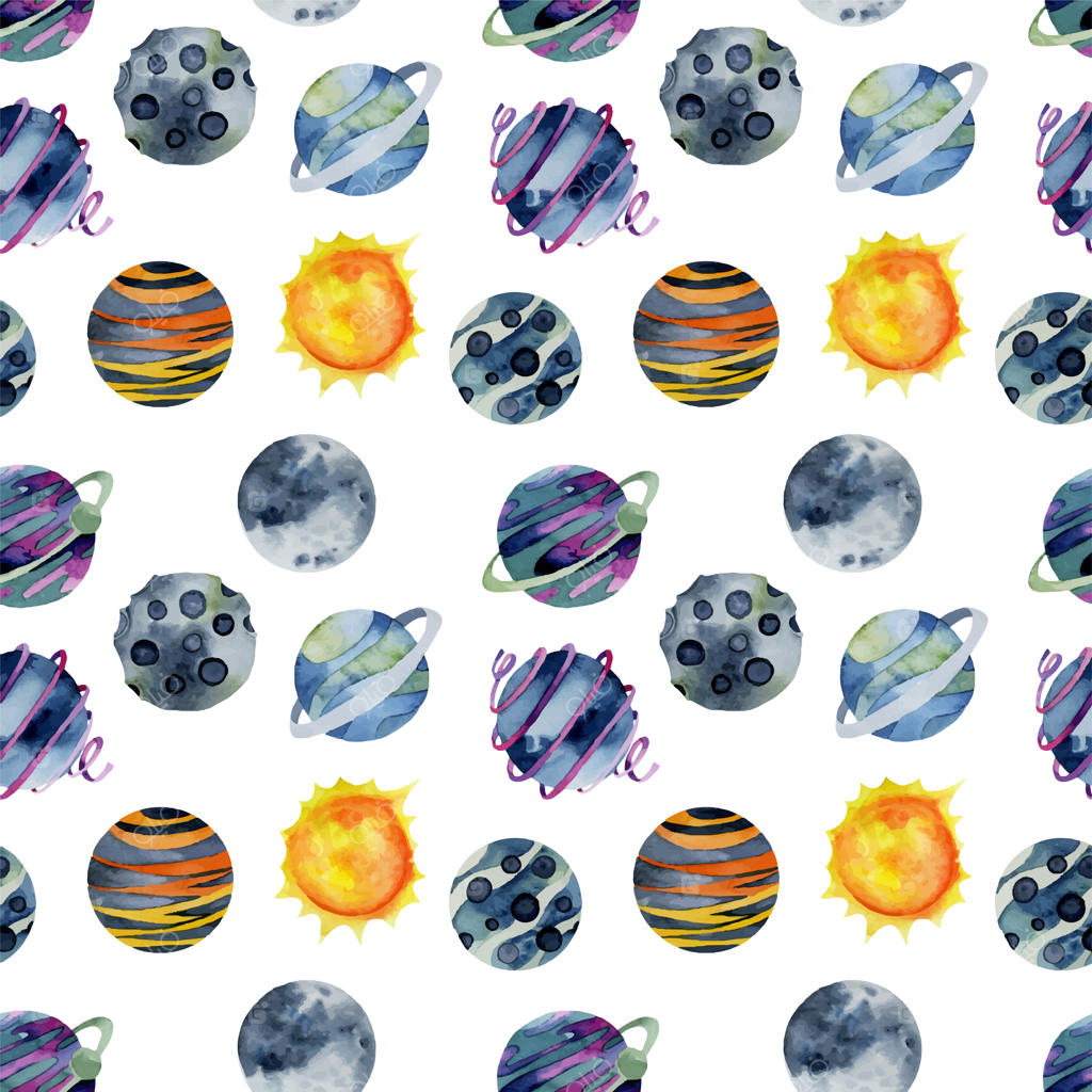 پترن یکپارچه سیارات آبرنگی