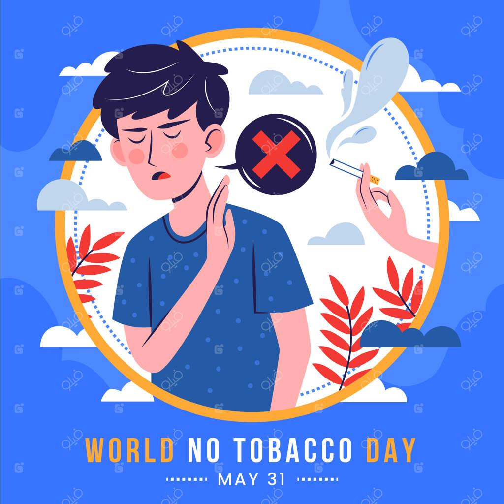 تصویرسازی مسطح برای آگاهی‌رسانی روز بدون دخانیات