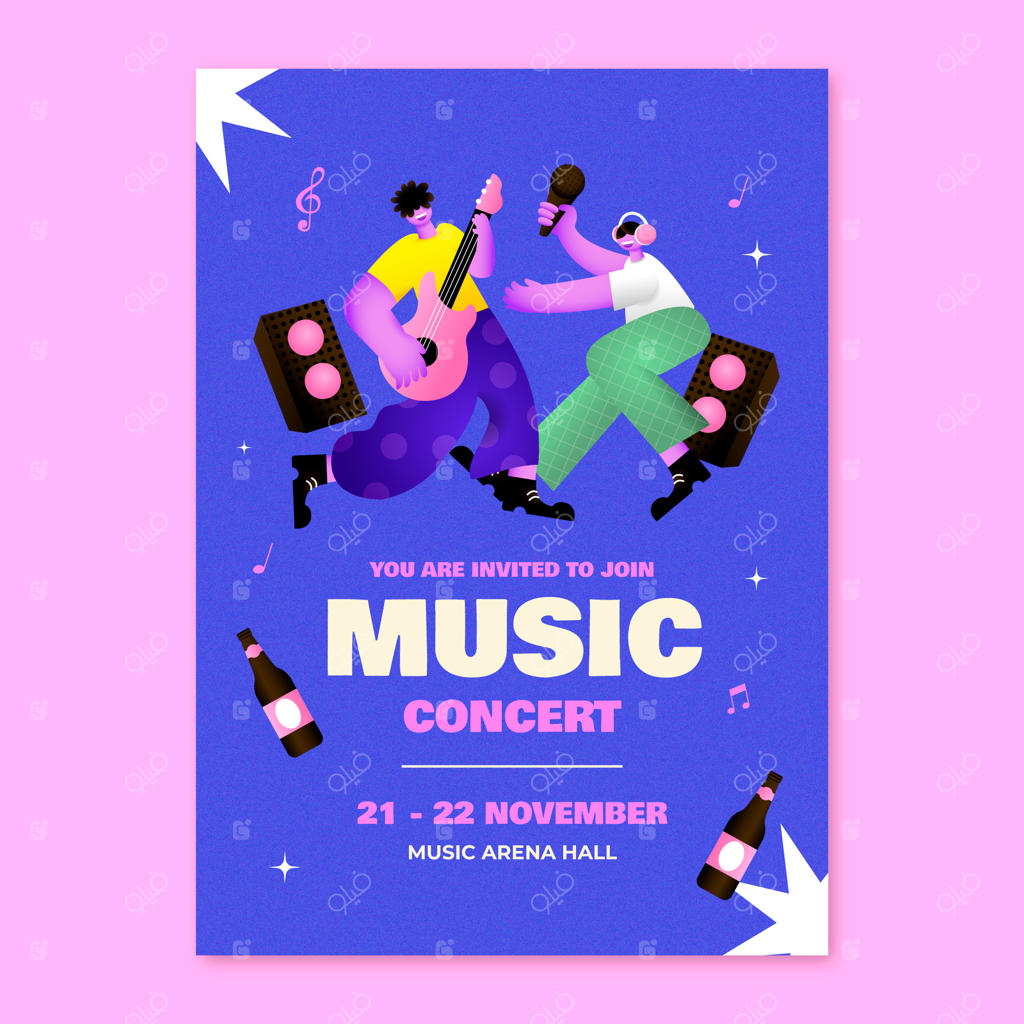 طراحی قالب موزیک با گرادینت