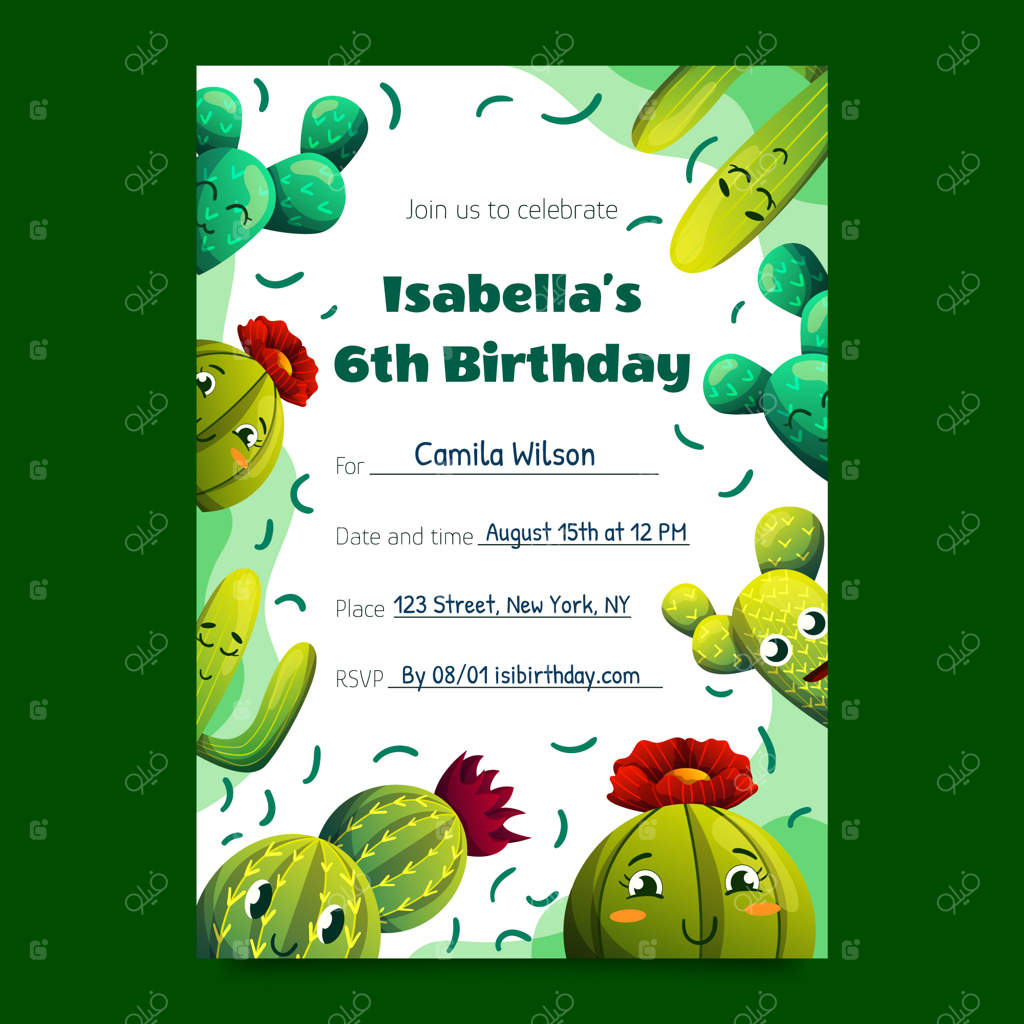 طراحی کارت دعوت جشن کودکان به سبک گرادینت