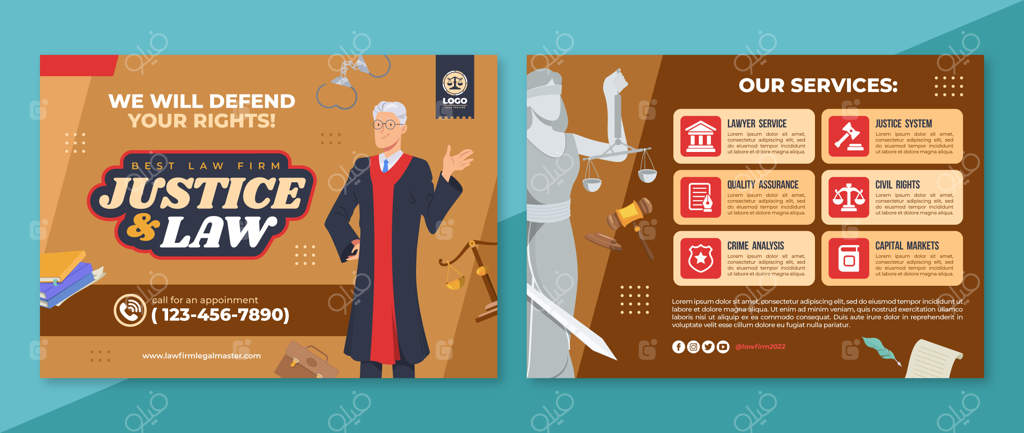 بروشور دستی و مسطح شرکت حقوقی