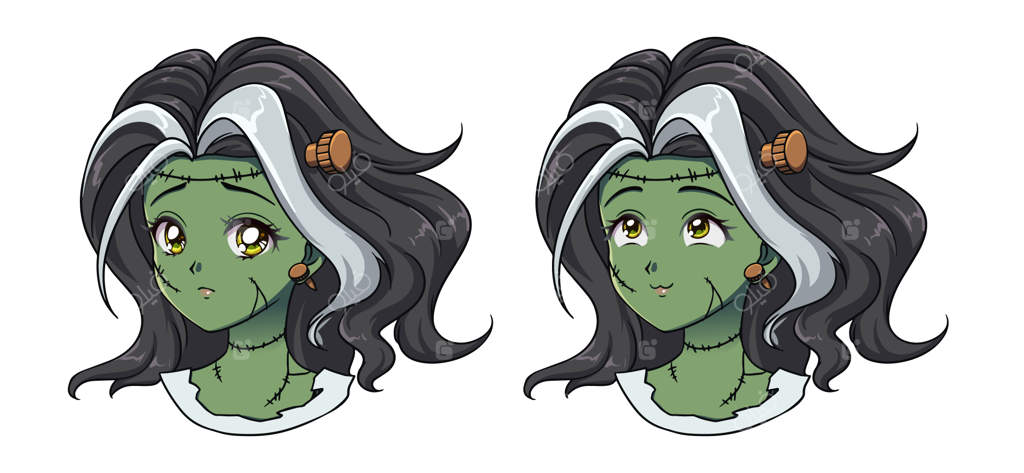 ست دو دختر زامبی بامزه انیمه‌ای