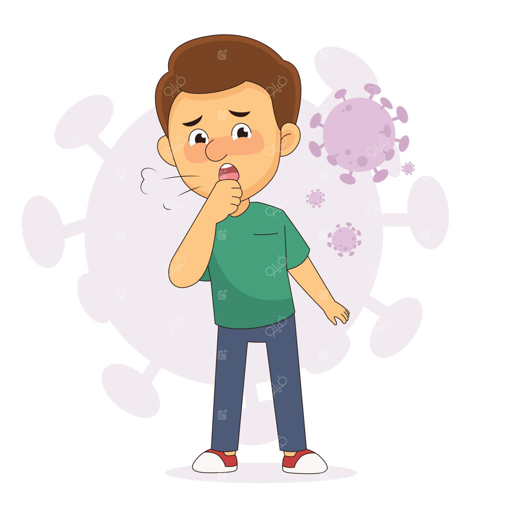 جوانی با علامت سرفه خشک ناشی از ویروس کرونا