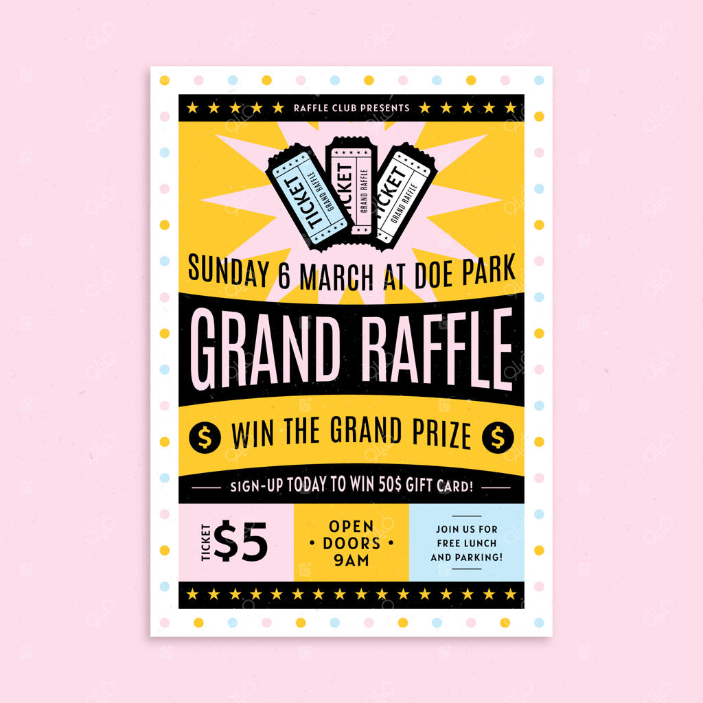 قالب بروشور قرعه‌کشی با طراحی مینیمال