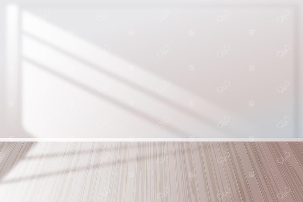 اتاق خالی با نور آفتاب به صورت واقع‌گرایانه