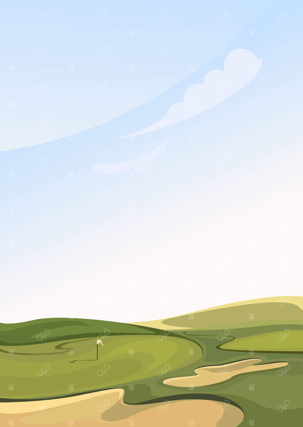 زمین گلف کلاسیک: مکان ورزشی در فضای باز و جهت‌گیری عمودی.