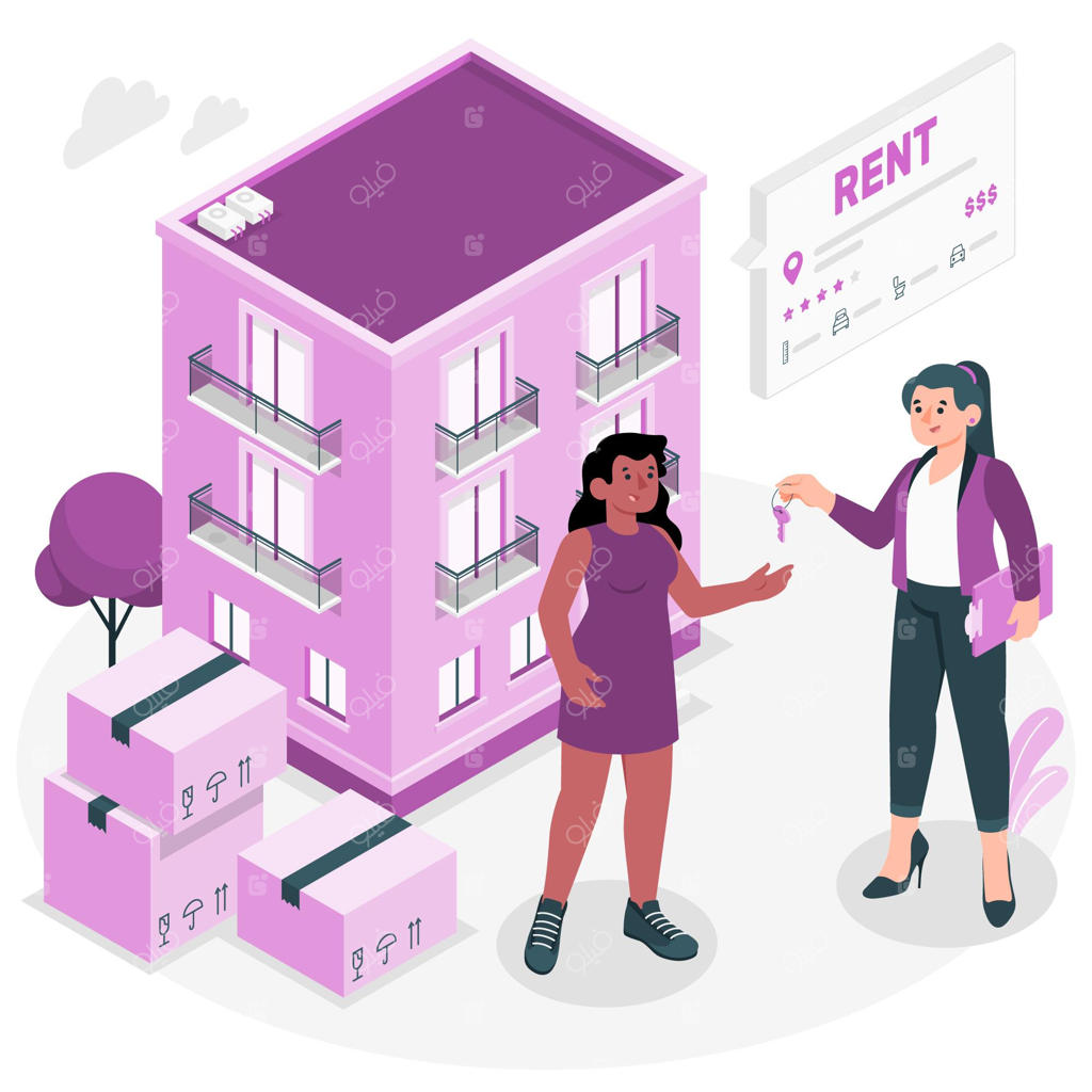 تصویرسازی مفهوم اجاره آپارتمان