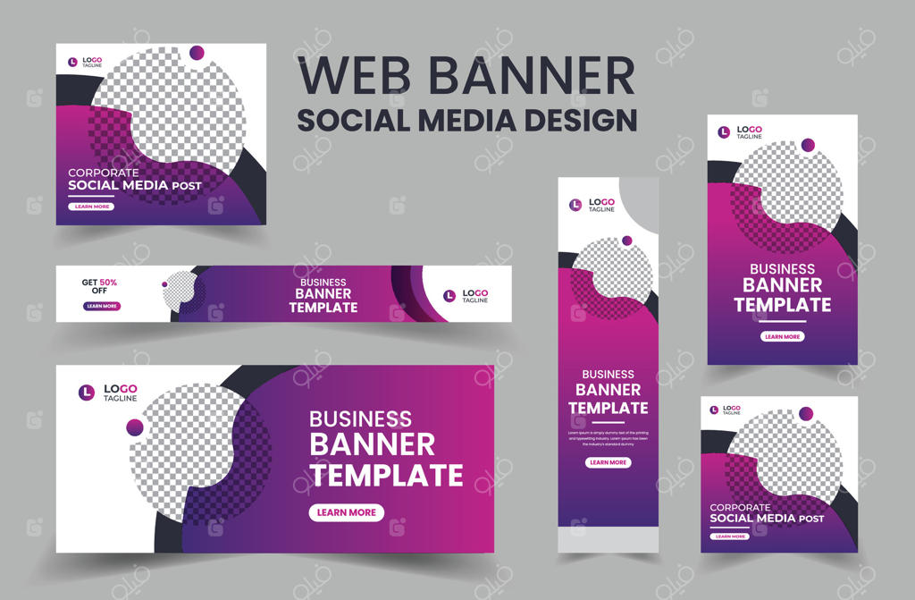 طرح‌بندی بنر وب، قالب بنر تبلیغات شبکه‌های اجتماعی، بسته طراحی قالب بنر کسب‌وکاری وب، بروشور، کارت دعوت
