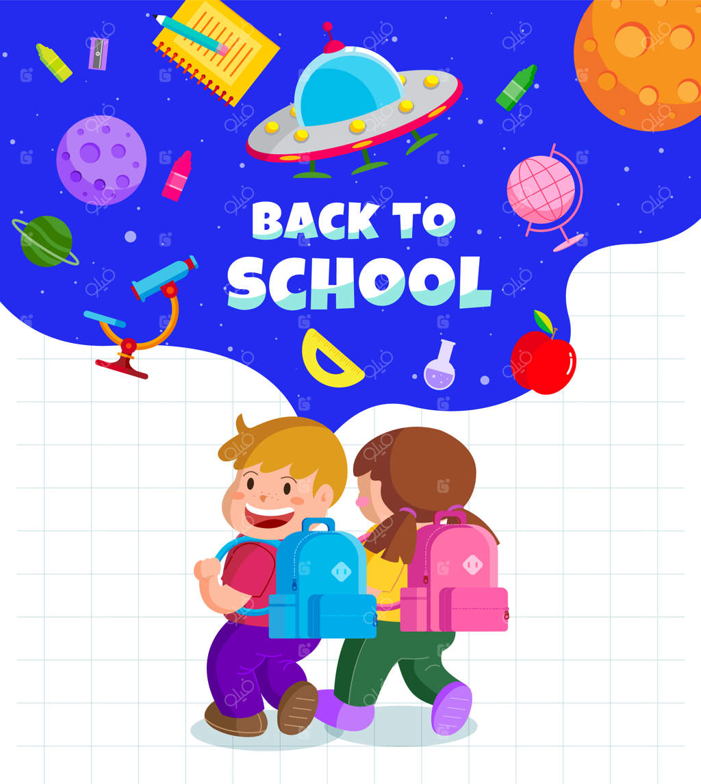 طرح بنر بازگشت به مدرسه برای روز کودک