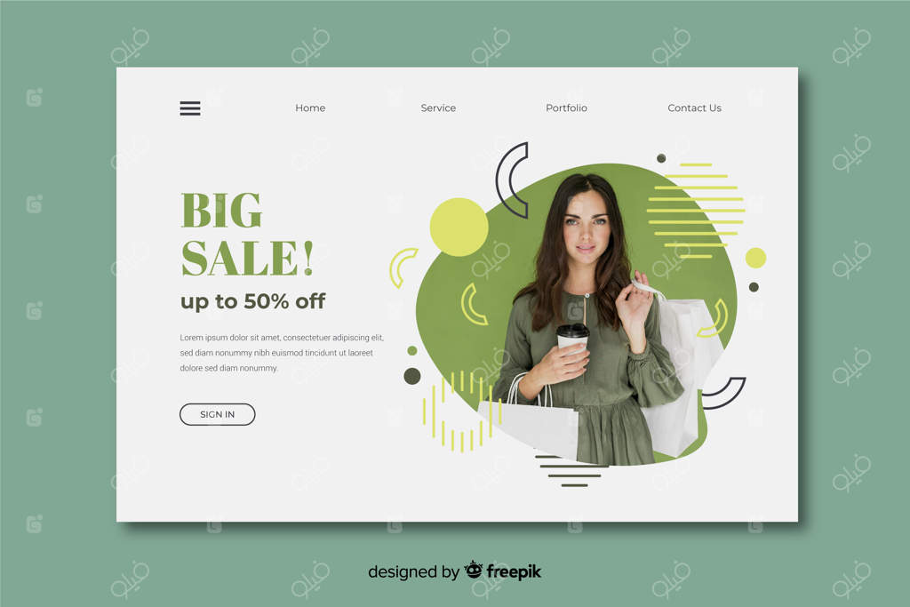 صفحه فرود خلاصه فروش همراه با تصویر