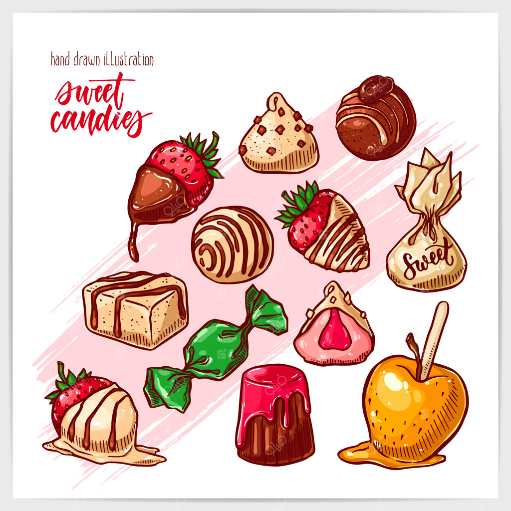 مجموعه‌ای رنگارنگ از انواع شیرینی‌ها