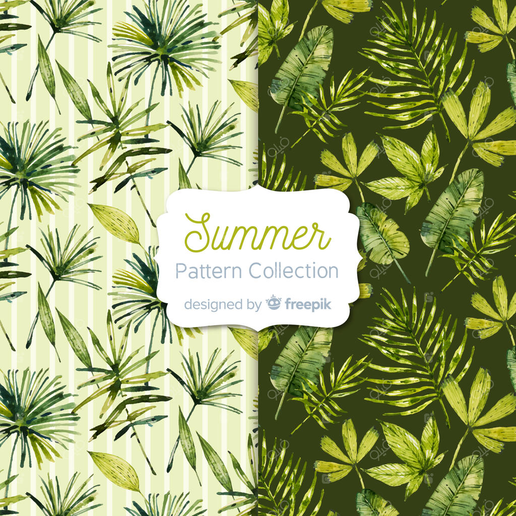 مجموعه الگوهای تابستانی با آبرنگ