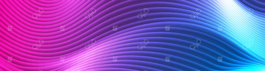 بنر انتزاعی امواج نئونی آبی بنفش درخشان