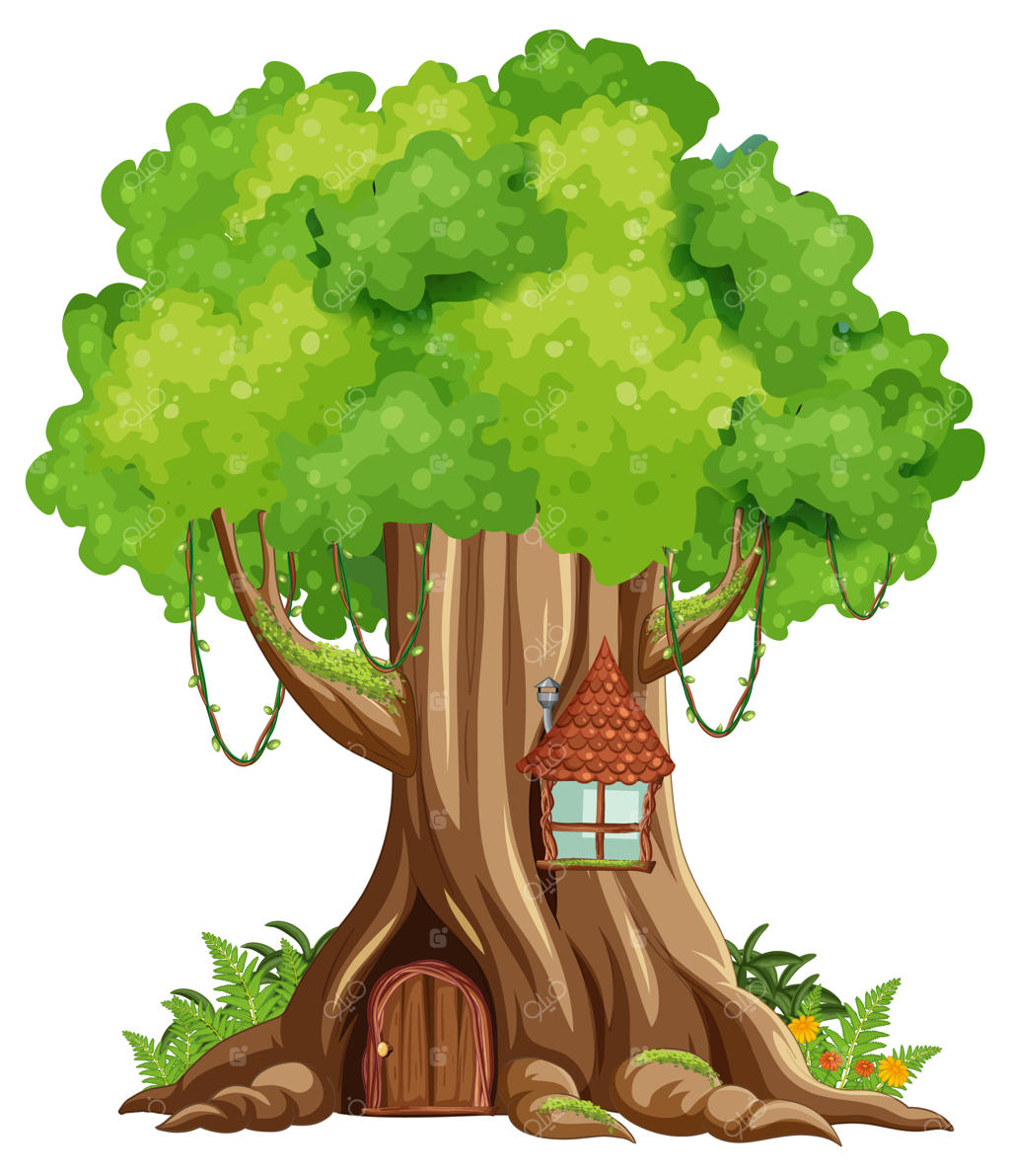 کارتون درخت بزرگ مجزا