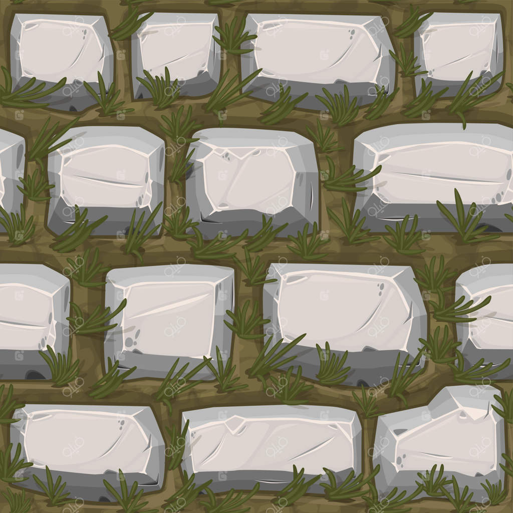 بافت یکدست سنگفرش با چمن، طرح خاکستری کلاسیک برای کاغذ دیواری.