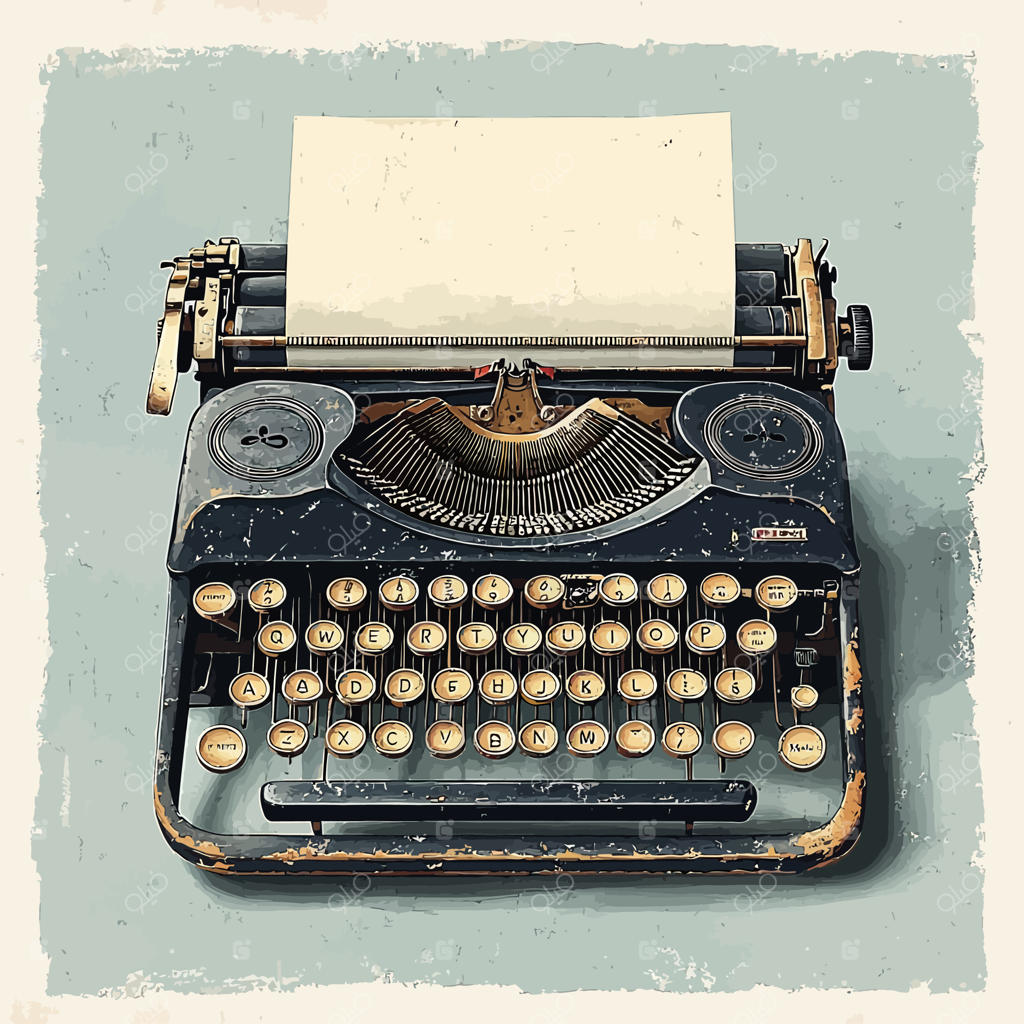 ماشین تحریر با یک برگ کاغذ روی آن