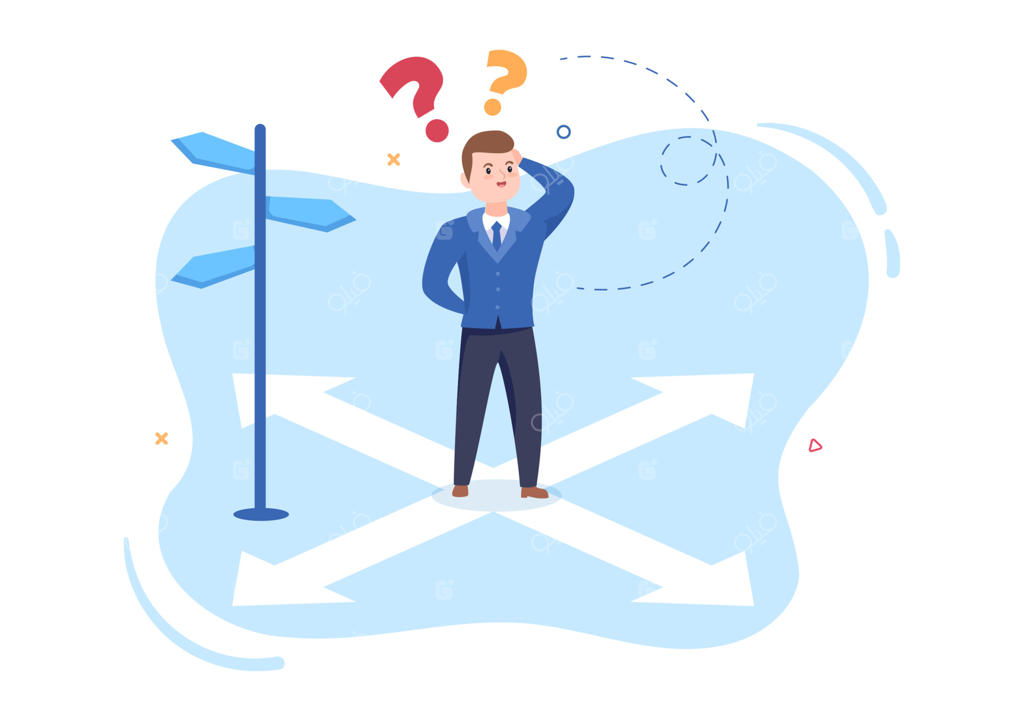 انتخاب مسیر موفقیت: تصمیم‌گیری درست در میان شاخه‌های مختلف اشاره‌گرها، بله یا خیر، مفهومی با درب و علامت سوال