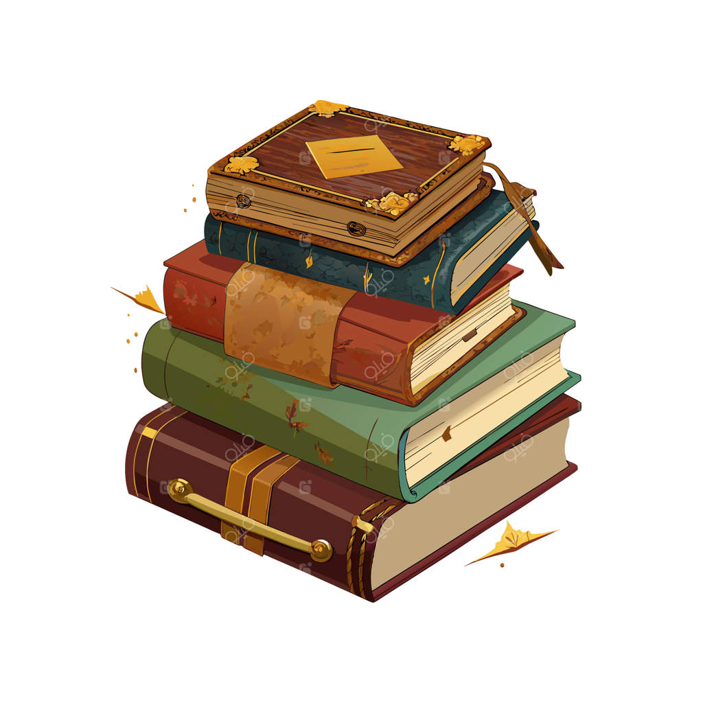 تصویرسازی وکتوری از مفهوم پشته کتاب‌ها