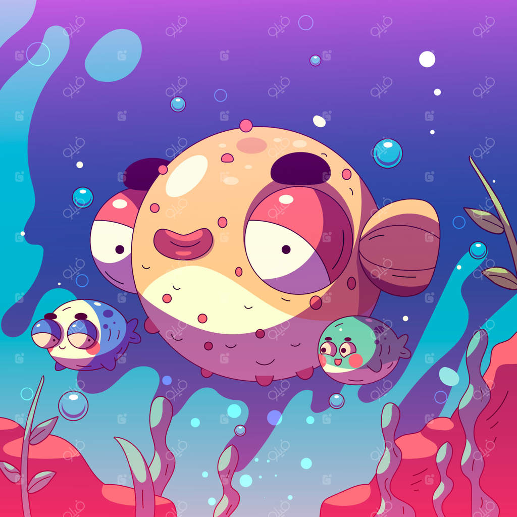 تصویرسازی حیوانات دریایی به صورت دستی