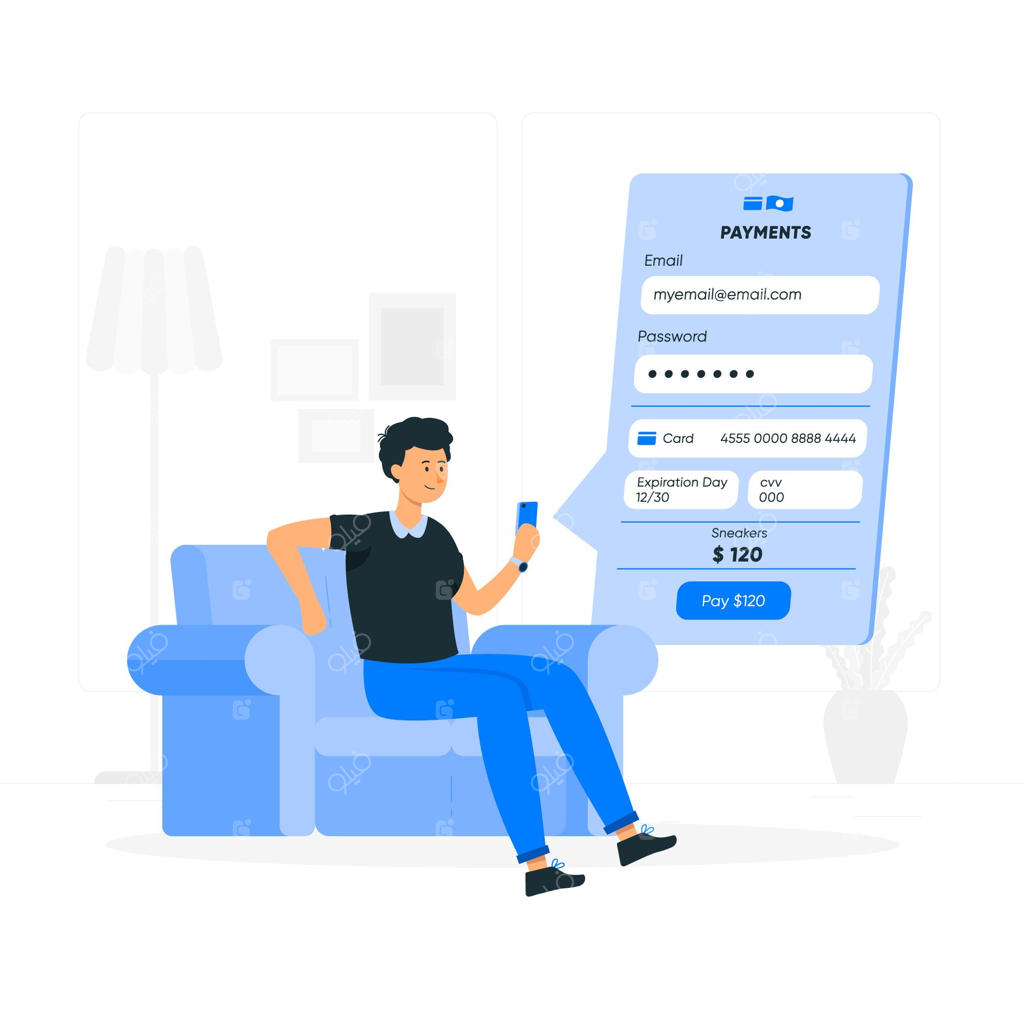 تصویر مفهومی اطلاعات پرداخت