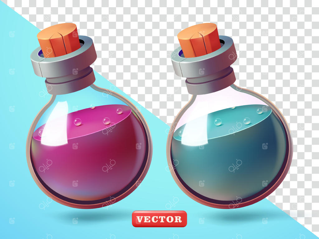 بطری معجون سه‌بعدی: مناسب برای داروسازی، بازی‌ها و عناصر طراحی