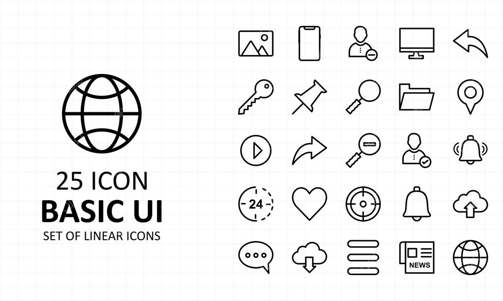 آیکون‌های رابط کاربری پایه و پیکسل پرفکت