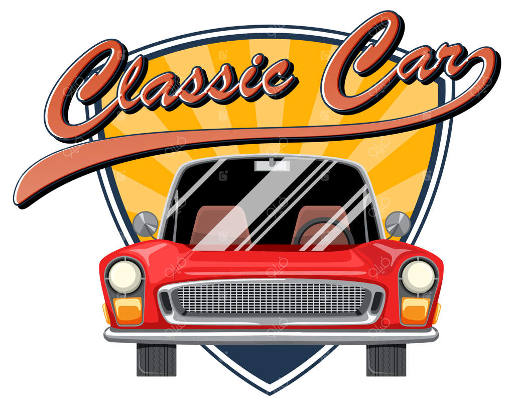 مفهوم کلاسیک خودرو با نمای جلوی ماشین قدیمی