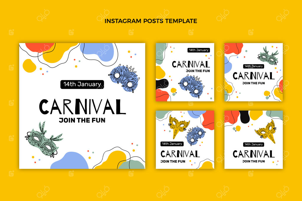 مجموعه پست‌های اینستاگرامی کارناوال به سبک فلت