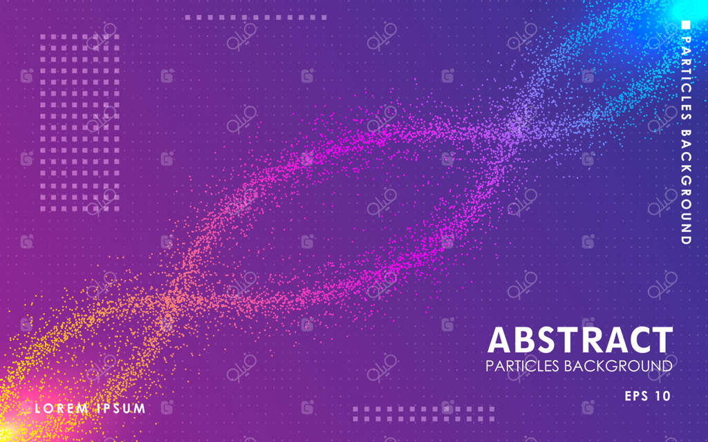 پیش‌زمینه‌ای پویا از ذرات رنگارنگ و انتزاعی.