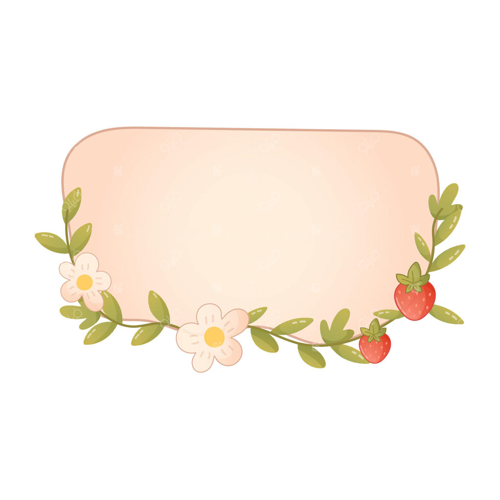 برچسب پاستلی با توت‌فرنگی و گل‌ها