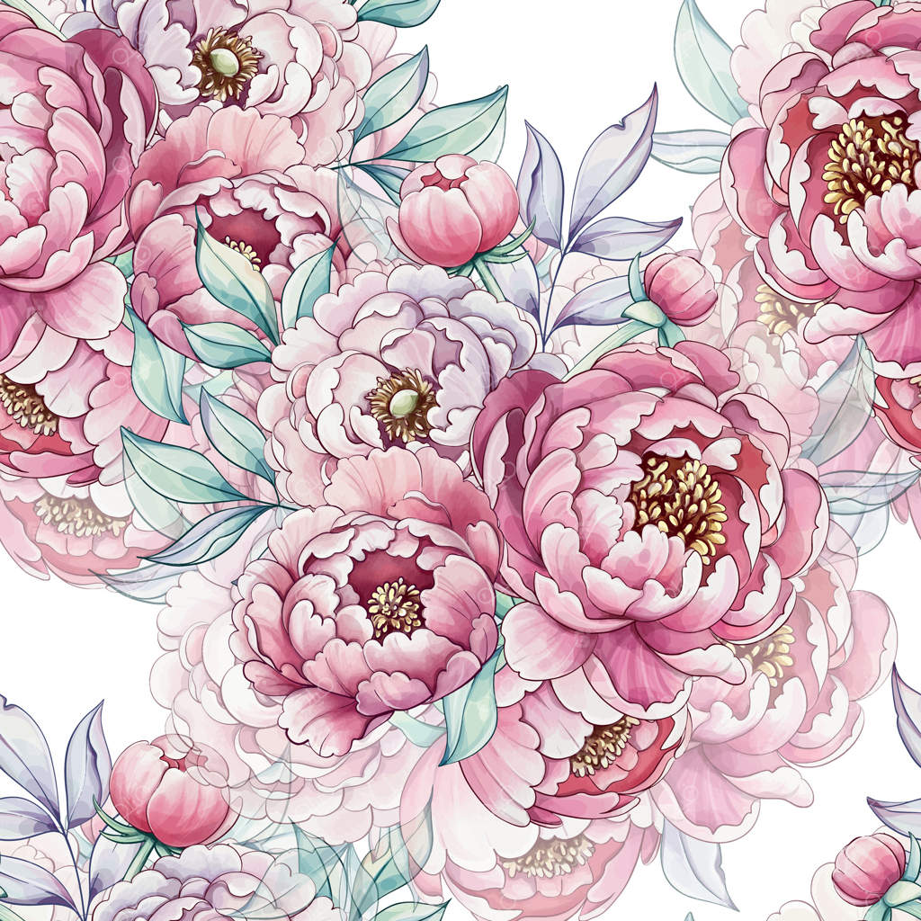 چیدمانی سرسبز از گل‌های صدتومانی در رنگ‌های صورتی ملایم و سبز، چونان یک فرش خیال‌انگیز باغی، زیبایی و آرامش را به تصویر می‌کشد.