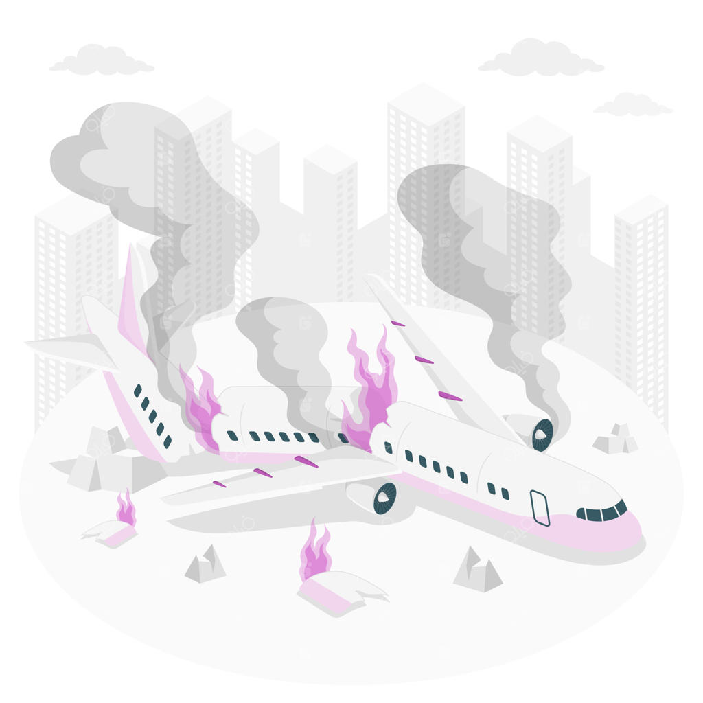 تصویرسازی مفهومی سقوط هواپیما