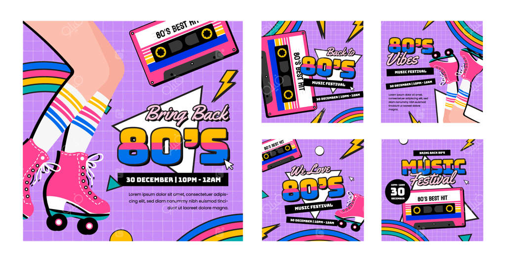 پست اینستاگرام جشن دهه ۸۰ با طراحی تخت