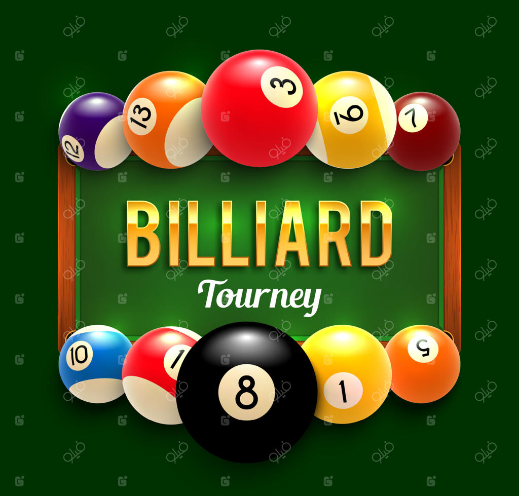 پوستر مسابقات بیلیارد - طراحی وکتور