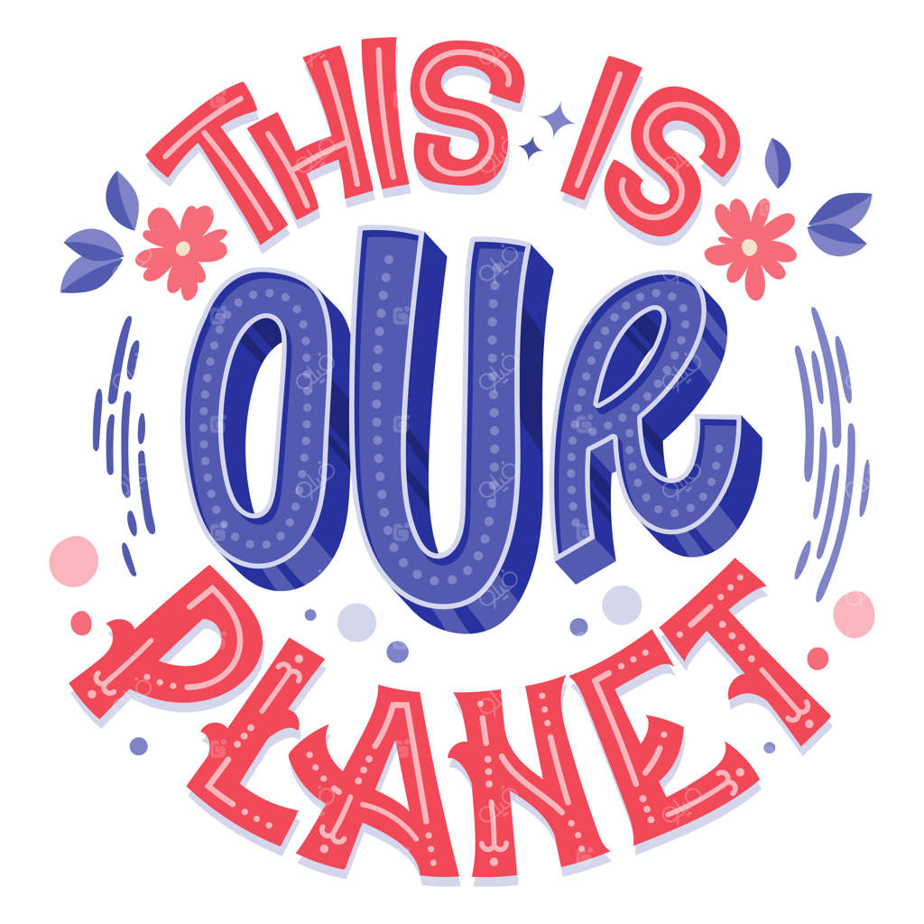 حروف‌نگاری زیبا با مضمون محیط زیست: این سیاره ماست.