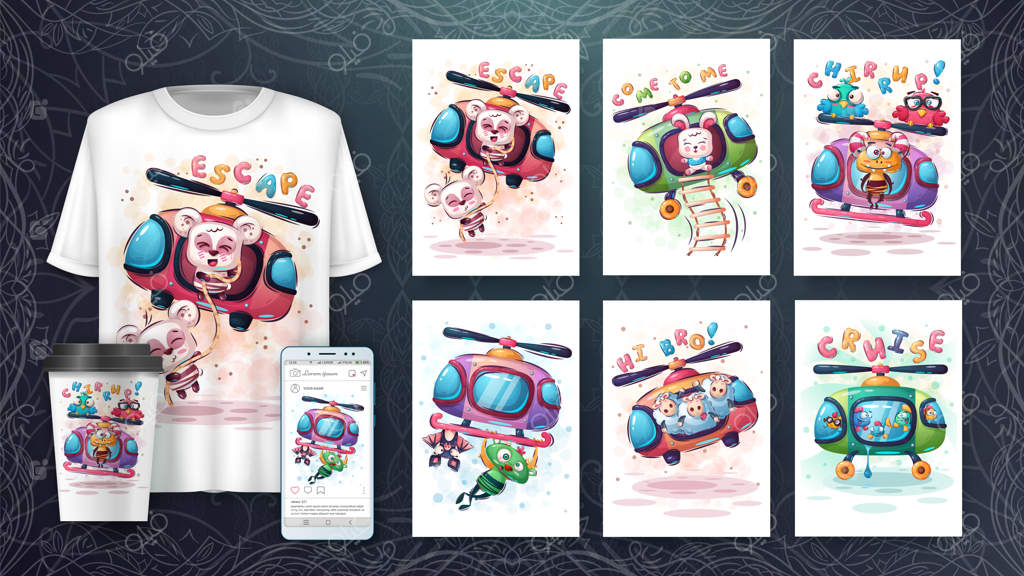 شخصیت کارتونی: حیوان بامزه در هلیکوپتر