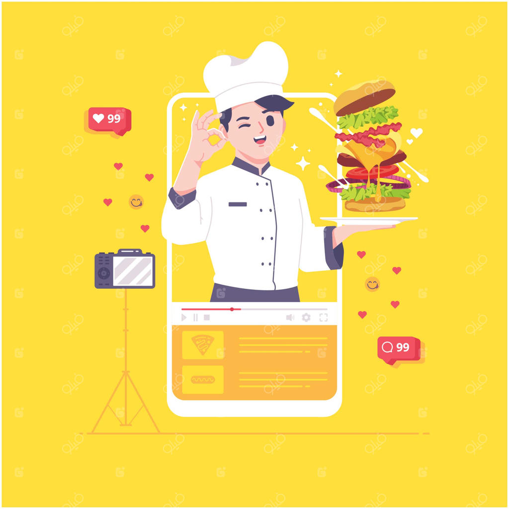 تصویرسازی مفهومی برای ویدئوهای آشپزی