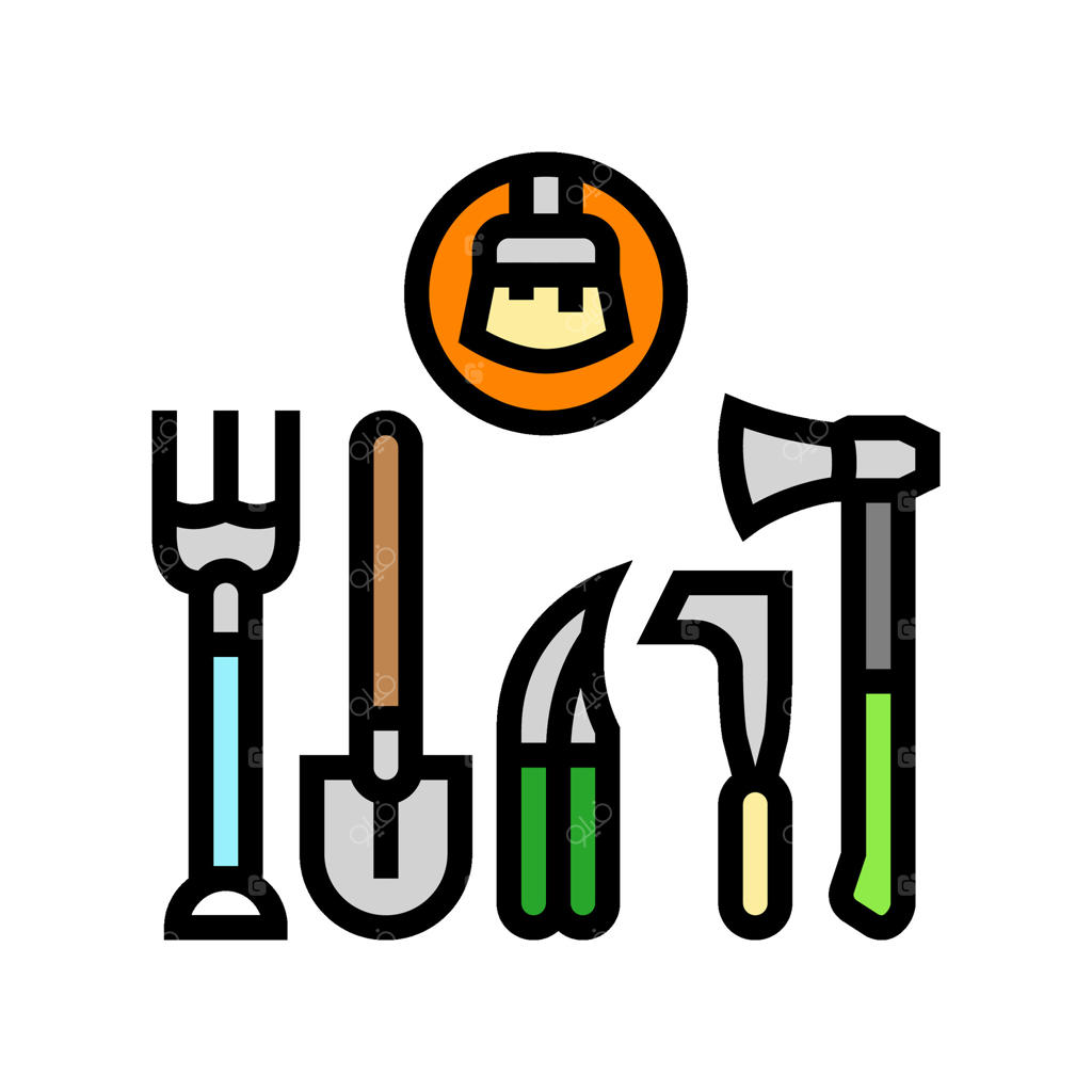 نگهداری ابزار باغبانی - تصویر رنگی آیکون