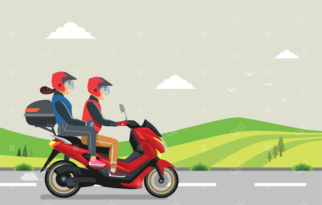 زوجی که سوار موتور سیکلت بودند به زادگاهشان سفر کردند.