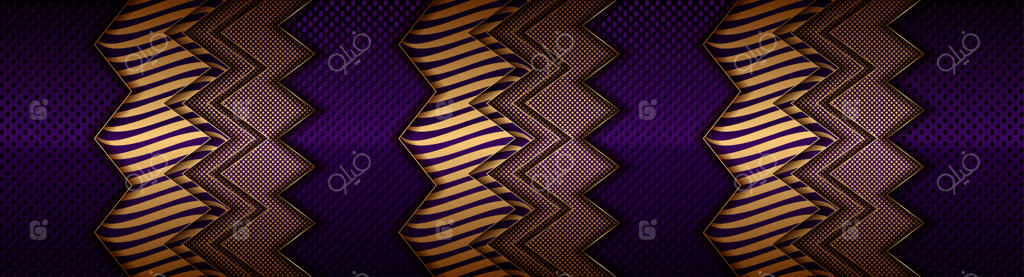 لایه‌های همپوشان طلایی مدرن و سایه‌ای از بنفش تیره و شیک