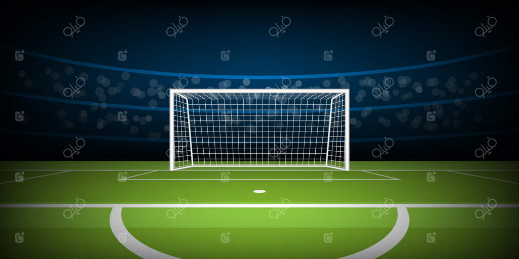 زمین ورزشگاه فوتبال، دروازه فوتبال در موقعیت پنالتی