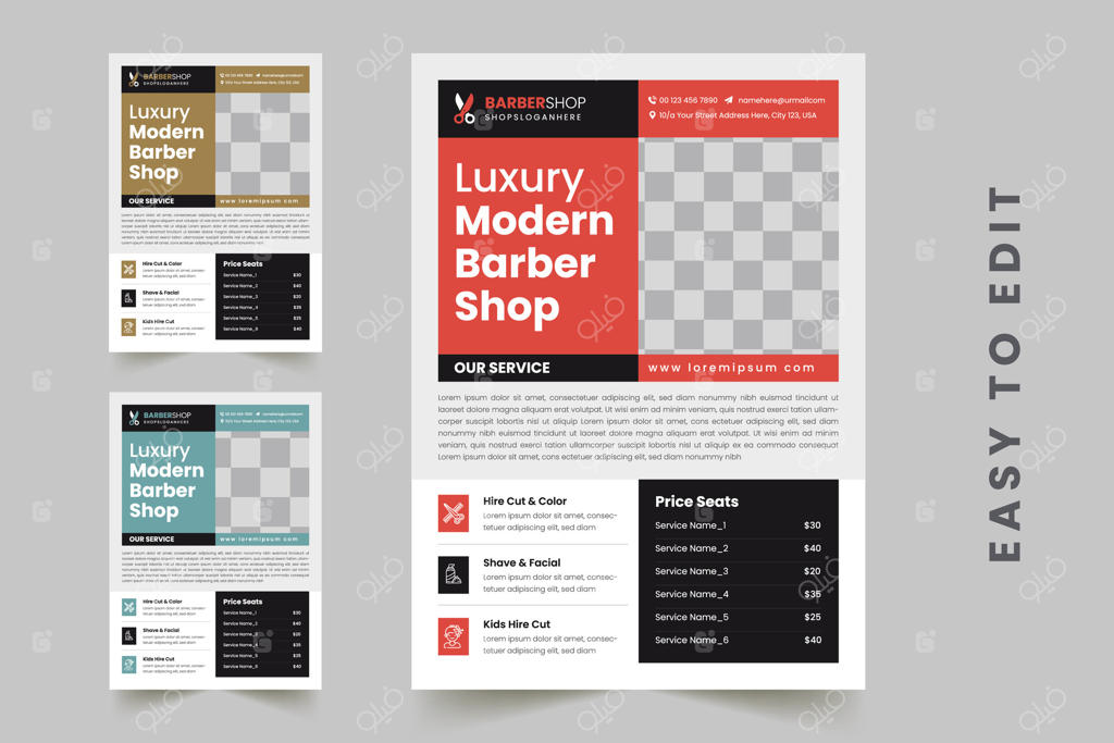 قالب تراکت آرایشگاه و مرکز زیبایی: طراحی قابل ویرایش برای کسب‌وکار سالن آرایش و اسپا